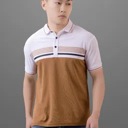 FROSEN FOX Men Colourblocked Polo Collar Slim Fit T-shirt-picture-39