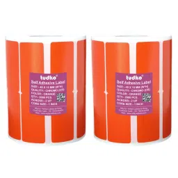 Tudko 40x15 mm 80 GSM 2 UP Self Adhesive Paper Label Orange (Pack of 2 Pcs)-image-72