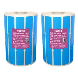 Tudko 33x15 mm 80 GSM 3 UP Self Adhesive Paper Label Blue (Pack of 2 Pcs)-picture-30