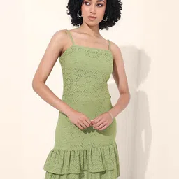 Freehand by The Indian Garage Co. Women Self Design Sheath Mini Dress-image-69