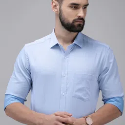 Park Avenue Pure Cotton Self Design Slim Fit Opaque Formal Shirt-picture-12