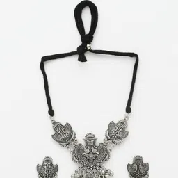Moedbuille Silver-Plated Oxidised Necklace And Earrings image 3