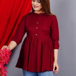 SMIEN Women Maroon Top-image-7