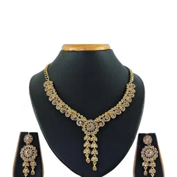 VATSALYA creation Gold Plated Stones Studded Jewellery Set-picture-35