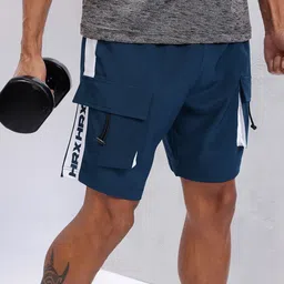 HRX by Hrithik Roshan Men Typography Printed Mid-Rise Cargo-Style Training Shorts-picture-9