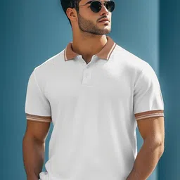 VEIRDO Men Polo Collar Pure Cotton T-shirt-image-85