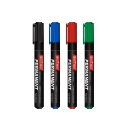 Soni Office Mate Regular Permanent Markers Cap with Clip Type Quick Drying, Non Bleeding 4.43 mm Bullet Tip Ideal For Home, School & Office Use, Multicolor (Pack of 4)-picture-19