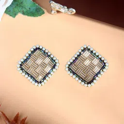 KPOP Gold Plated Cubic Zirconia Contemporary Studs-image-65