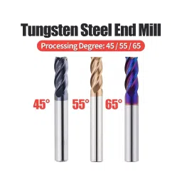 HD Carbide End Mill 2/4 Flute Flat E/M 8 mm Shank Diameter 75 mm Length Flute Length for Slotting & Drilling Use image 4