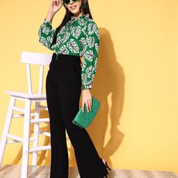 plusS Green Floral Retro Optimism Top-picture-41