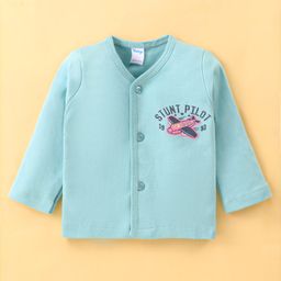 Tango Interlock Cotton Knit Full Sleeves Jhabla with Aeroplane Print - Blue-picture-10
