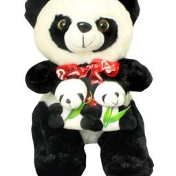 Tickles Loving Panda with Two Babies Soft Stuffed Plush Animal Toy for Kids Boys & Girls Birthday Gift(Color: Black Size: Length 25 cm)-picture-21