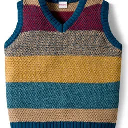 Babyhug Knit Sleeveless Pullover Sweater Vest with Stripes - Multicolor-picture-10