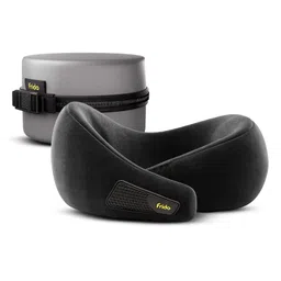 Frido Travel Neck Pillow, 100% Hi-Per Foam, Lightweight Neck Support Pillow, Neck Pillow for Flight Travel, Memory Foam, Adjustable Velcro Straps, Free Travel Pouch (Core Black)-picture-13