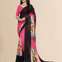 Moda Rapido Floral Printed Saree With Unstiched Blouse Piece-picture-13