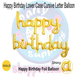 Shopperskart Happy Birthday Lower Case Cursive Letter Balloon - Gold image 2