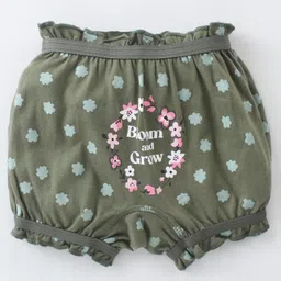 Revvo Junior Single Jersey Kitty & Floral Printed Bloomers Pack of 3 - Maroon Navy Blue & Green image 2
