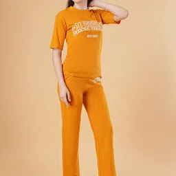 Dreambe Women Typography Printed Pure Cotton T-shirt Pyjamas Night suit image 3