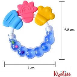 Kritiu Baby Rattle Silicone Teether - Blue image 3