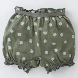 Revvo Junior Single Jersey Kitty & Floral Printed Bloomers Pack of 3 - Maroon Navy Blue & Green image 3