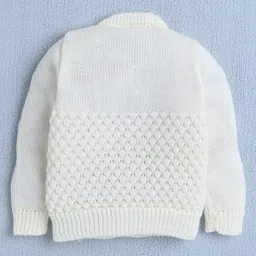 BUMZEE Full Sleeves Floral Embroidered Sweater With Cap & Socks Set - Lemon image 4