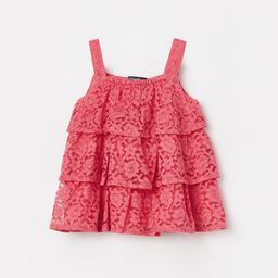 Juniors by Lifestyle Floral Embroidered Cotton Tiered Top-picture-39
