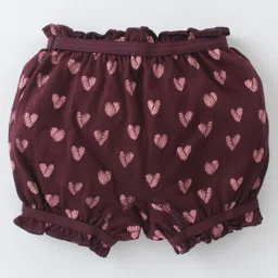 Revvo Junior Single Jersey Kitty & Floral Printed Bloomers Pack of 3 - Maroon Navy Blue & Green image 5