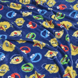 FABINALIV Blue Cartoon Print Woollen Single Bedsheet with Pillow Cover image 5