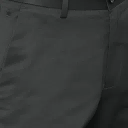 louis philippe Men Slim Fit Black Pure Cotton Trousers image 4