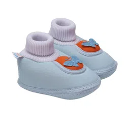 NESKA MODA Kids-Unisex Blue Cotton Booties image 4