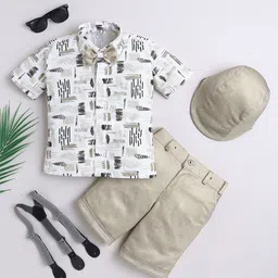 FOURFOLDS Boys Printed Short Sleeves Shirt With Shorts-picture-26