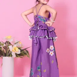 BAESD Floral Printed Round Neck Top With Palazzos image 4