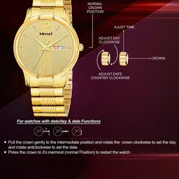 HMXT Men Dial & Stainless Steel Straps Analogue Watch HMXT-91 image 4