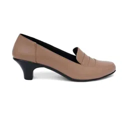 banuchi Women Solid Beige Heeled Shoes image 4