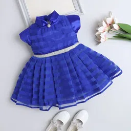 The Magic Wand Girls Striped Embelished Fit & Flare Dress-picture-10