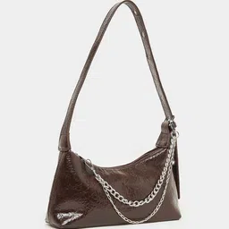 Styli Textured PU Half Moon Shoulder Bag with Tasselled-picture-43