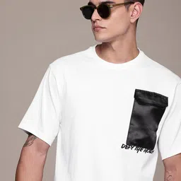 FCUK Drop-Shoulder Sleeves Relaxed Fit Pure Cotton T-shirt-picture-32