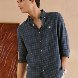 Andamen Men Casual Linen Woven Regular Fit Shirt-picture-31
