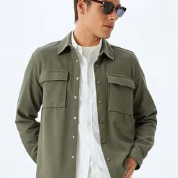 Koton Men Colourblocked Tailored Jacket with Embroidered-image-50