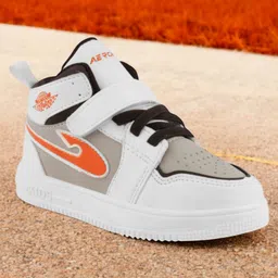 Lil Lollipop Aerokick Text Detailed & Colour Blocked Velcro Closure Shoes - Off White-picture-16