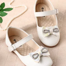 Cute Walk by Babyhug Ballerina with Velcro Closure & Bow Applique - Sliver image 1