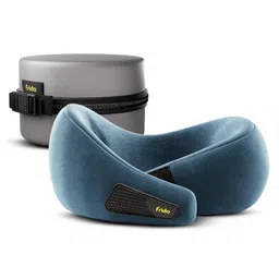 Frido Travel Neck Pillow, 100% Hi-Per Foam, Lightweight Neck Support Pillow, Neck Pillow for Flight Travel, Memory Foam Car Neck Pillow, Adjustable Velcro Straps, Free Travel Pouch (Sapphire Blue)-picture-25