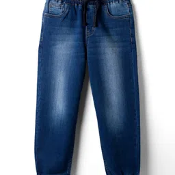 Pine Kids Denim Woven Full Length Washed Jeans - Blue-picture-11