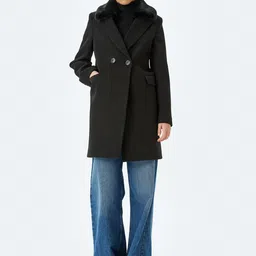 Koton Notched Lapel Collar Hip Length Coat-picture-25