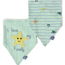 Mi Arcus Triangle Bibs Sea World Pack of 2 - Green image 2