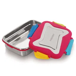 steel lock Steellock Smart Stainless Steel Tiffin Lunch Box For Kids and Adults | Airtight & Leakproof | Rectangle Tiffin Box For School & Office With Steel Lid | Juliet 550ml image 2