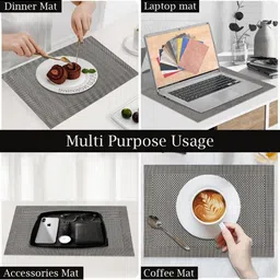 LUXEHOME INTERNATIONAL Black 6-Pieces Table Placemats image 4