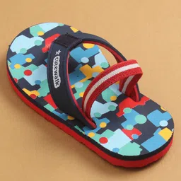 Cute Walk by Babyhug Flip Flops with Back Strap Closure & Cars Print - Navy Blue image 3