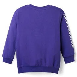 Babyhug Single Jersey Knit Full Sleeves T-shirt & Lounge Pant Set With Text Print - Purple image 3