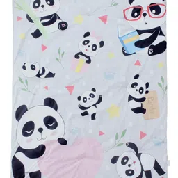 Babyhug Cotton Quilt Panda Print - Grey | Soft and Comfortable| Breathable Fabric| New Born Gifting Option| Light Weight and Foldable| Travel Friendly| Machine Washable image 3